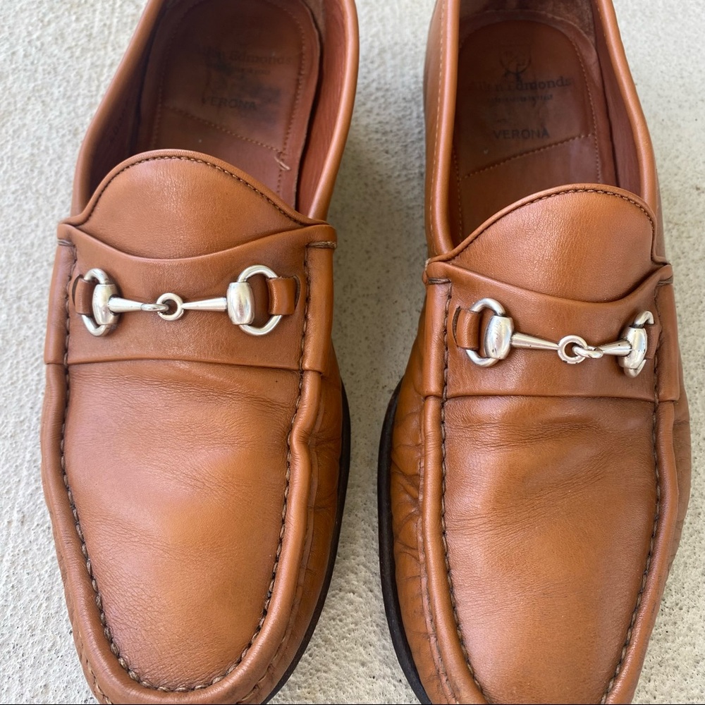 Allen Edmonds Verona Italian Loafers Men’s Size 8.5 D Saddle Tan Walnut Horsebit - Picture 11 of 11